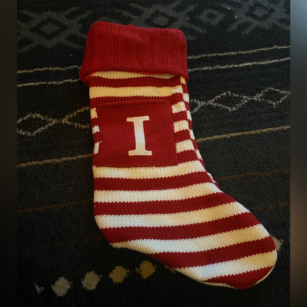 Target Wondershop Red and White Initial Christmas Stocking - I